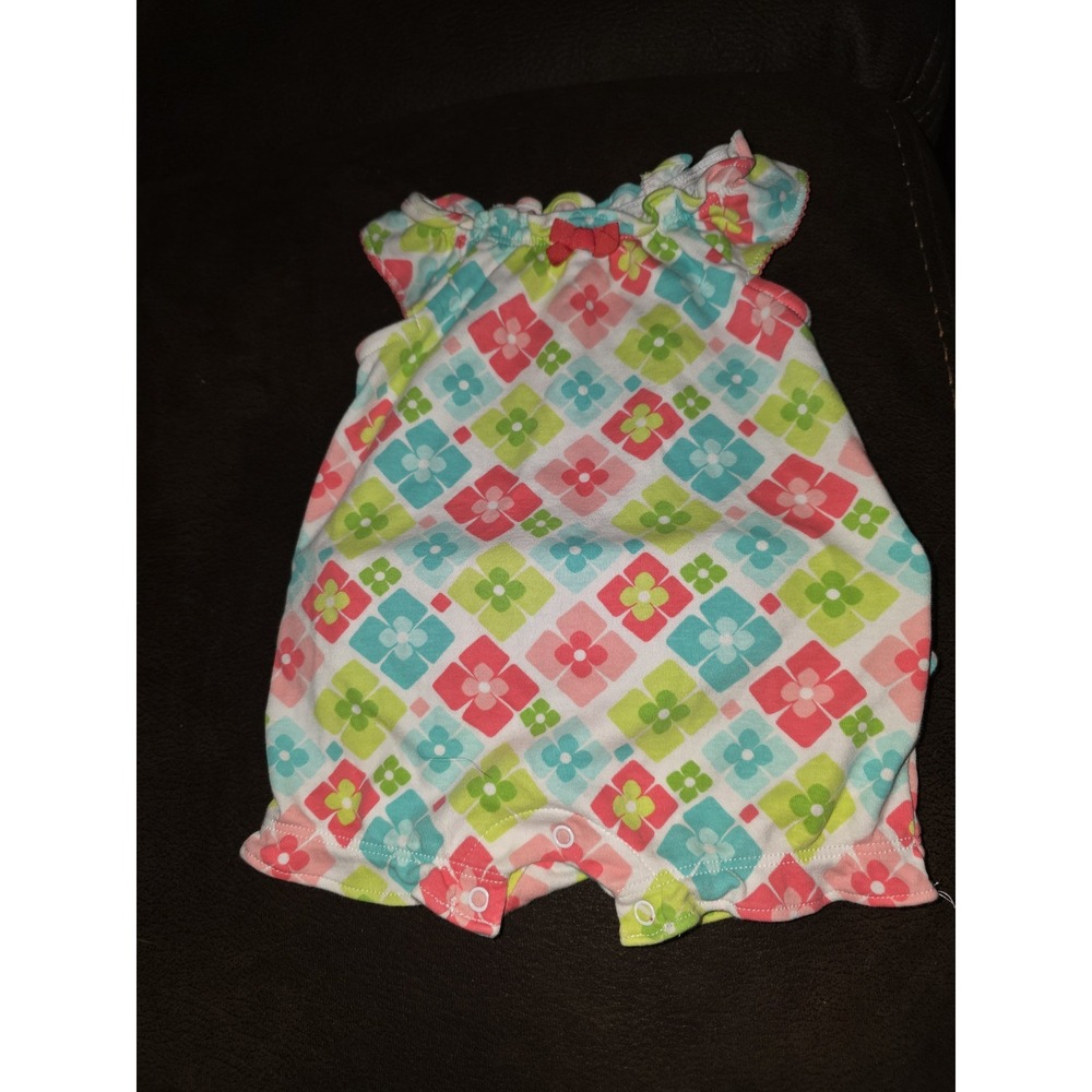 Gymboree layette line coral cutie floral bubble romper size 0 3 months